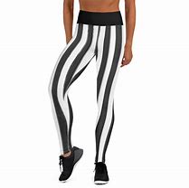 Image result for Black and White Striped Yoga Pants