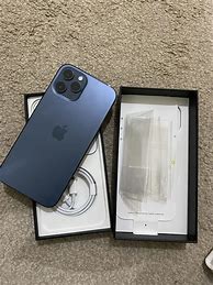 Image result for iPhone 12 Pro Max Pacific Blue Next to Box