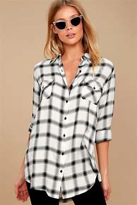 Image result for Black and White Plaid Shirt