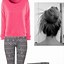 Image result for Black Leather Pants Pink Sweater