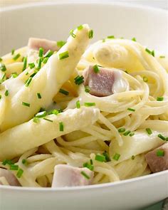 Spaghetti met ham en asperges | Recepten | 15gram