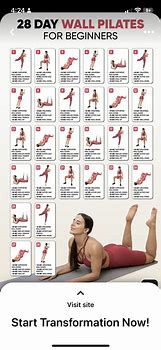 Image result for Wall Pilates 28 Day Workout