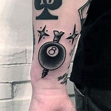 Image result for 8 Ball with Lucky Banner Tattoo