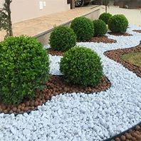 Image result for White Pebbles in Front Garden Bed