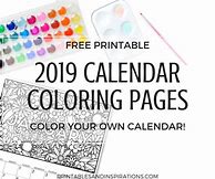 Image result for Free Printable Coloring Pages Calendar 2019