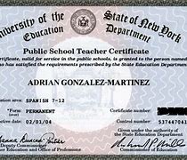 Image result for NY Teaching Certificate