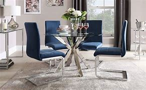 Image result for Round Chrome Dining Table