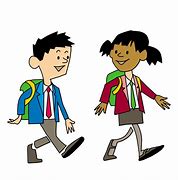 Image result for cartoons of kids walking to school