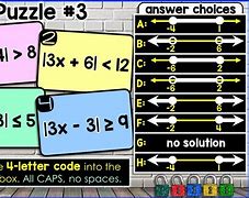 Image result for Absolute Value Inequalities Escape Room Key