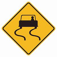 Image result for Slippery Road Sign Clip Art