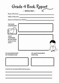Image result for 4th Grade Book Report Template