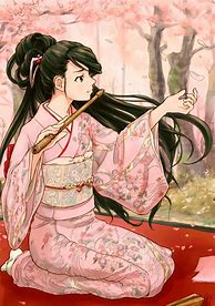 Image result for Girl Playing Flute Drawing