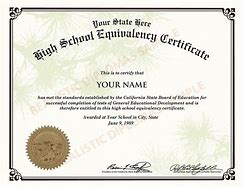 Image result for CA GED Certificate