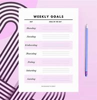 Image result for Weekly Goal Planner