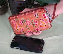 Image result for Leather Cell Phone Wallet Wristlet