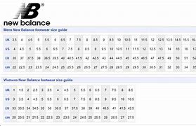 Image result for New Balance Shoe Size Width Chart