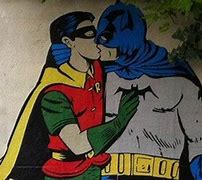 Image result for Batman and Robin Kissing