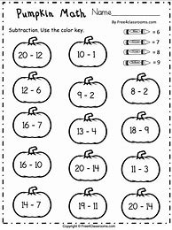 Image result for Worksheets for Grade 1 Math Upto 20 Subtraction