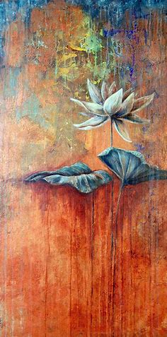 Patina Lotus Painting by Ashley Kujan