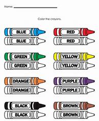Image result for Learn Your Colors Worksheet