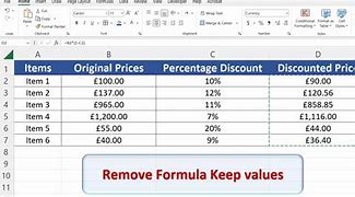 Image result for How to Remove All Formulas in Excel