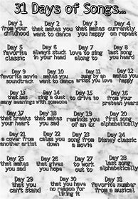 Image result for 31 Day Song Challenge