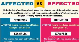 Image result for Affect vs Effect Simple Rule