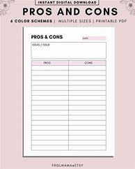 Image result for Pros and Cons Print Off Sheet