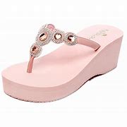 Image result for Pink Blue Wedge Sandals Flip Flops