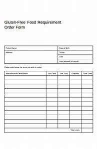 Image result for Gluten Free Food Requirement Order Form