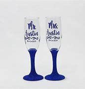Image result for Blue Champagne Flutes with Etched Circle S