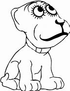 Image result for Black and White Cartoon Picture of Dog