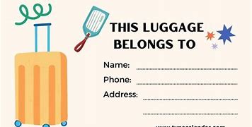 Image result for Luggage Tag Label