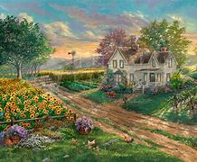 Image result for Thomas Kinkade Flower Paintings