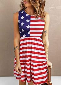 Image result for Women's American Flag Ruffle Dress