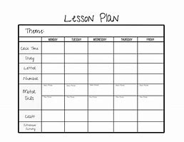 Image result for School-Age Lesson Plan Template