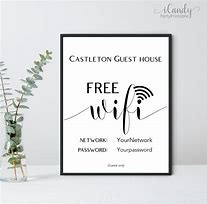 Image result for Wifi Password Print Out Signs Printable
