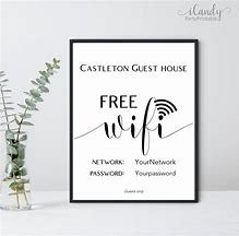 Image result for Free 5X7 Wifi Password Printable