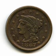 Image result for 1847 One Cent Piece