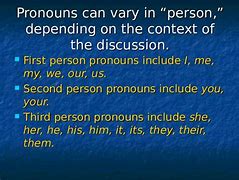 Image result for 1st Person Pronouns