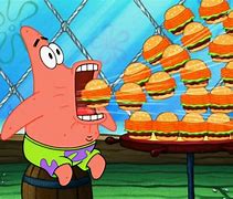 Image result for Patrick Eating Hamburgers Angry