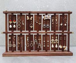 Image result for Wooden Earring Display