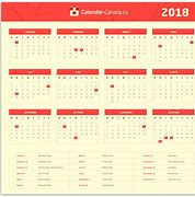 Image result for 2018 Calendar Canada