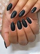 Image result for Matte Black French Nails with Nail Art