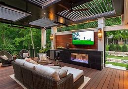 Image result for Small Back Yard Outdoor Television Setup