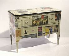 Image result for Decoupage Furniture with Newspaper