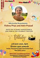 Image result for 1st Birthday Invitation Card