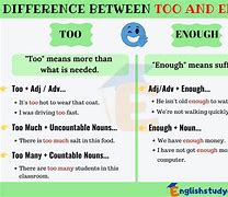 Image result for Too and Enough Examples
