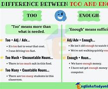 Image result for Too Adjective