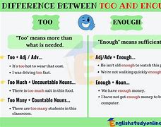 Image result for Too and Enough Differences